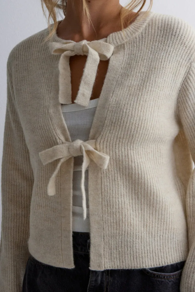 HWS1398 Soft Serenity Tie Cardigan