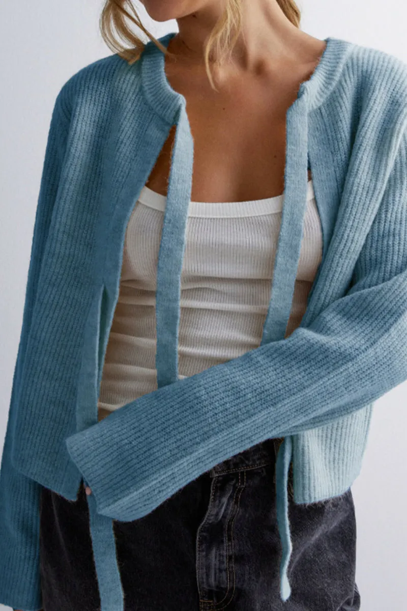 HWS1398 Soft Serenity Tie Cardigan