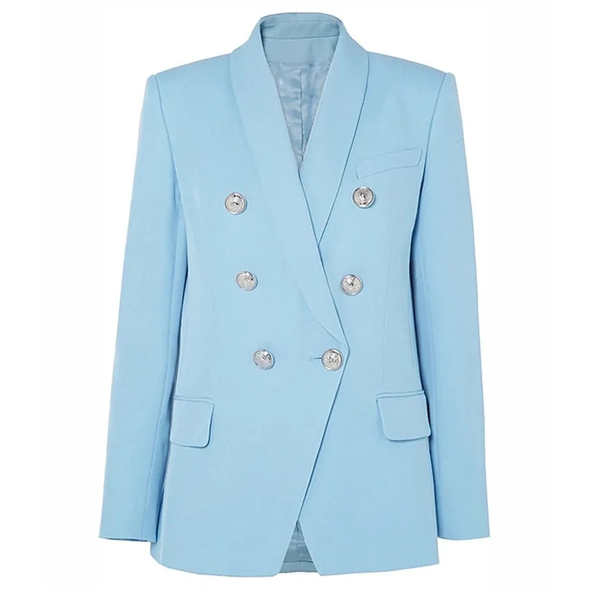 ICONIC SKY BLUE WITH SILVER BUTTON BLAZER