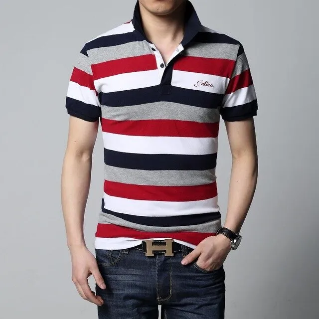 ICPANS Polo Shirt Men Cotton Slim Fit Short Sleeve Casual Striped 2018 Summer Top Tees Polo Shirts For Men Plus Size 4XL 5XL