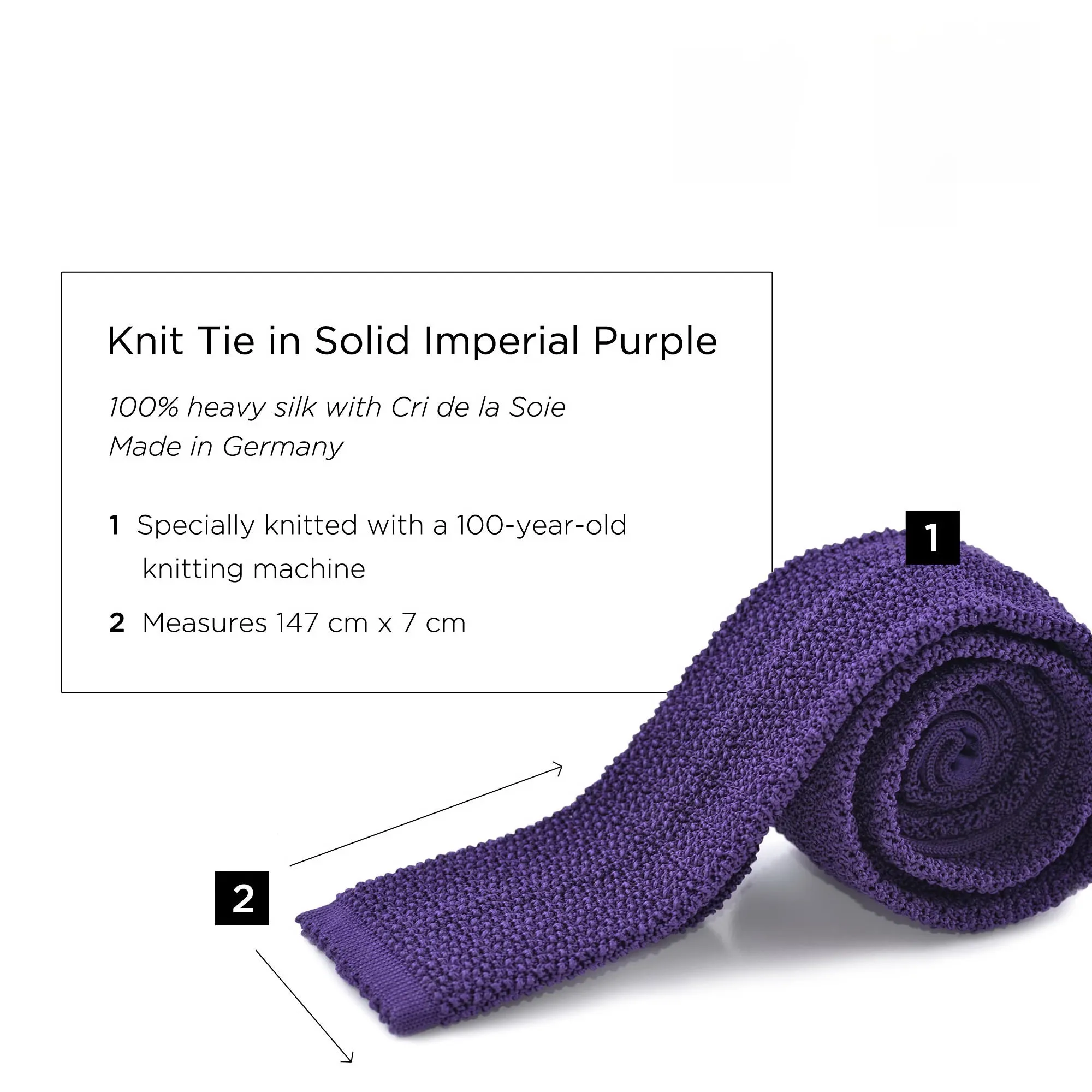 Imperial Purple Silk Knit Tie