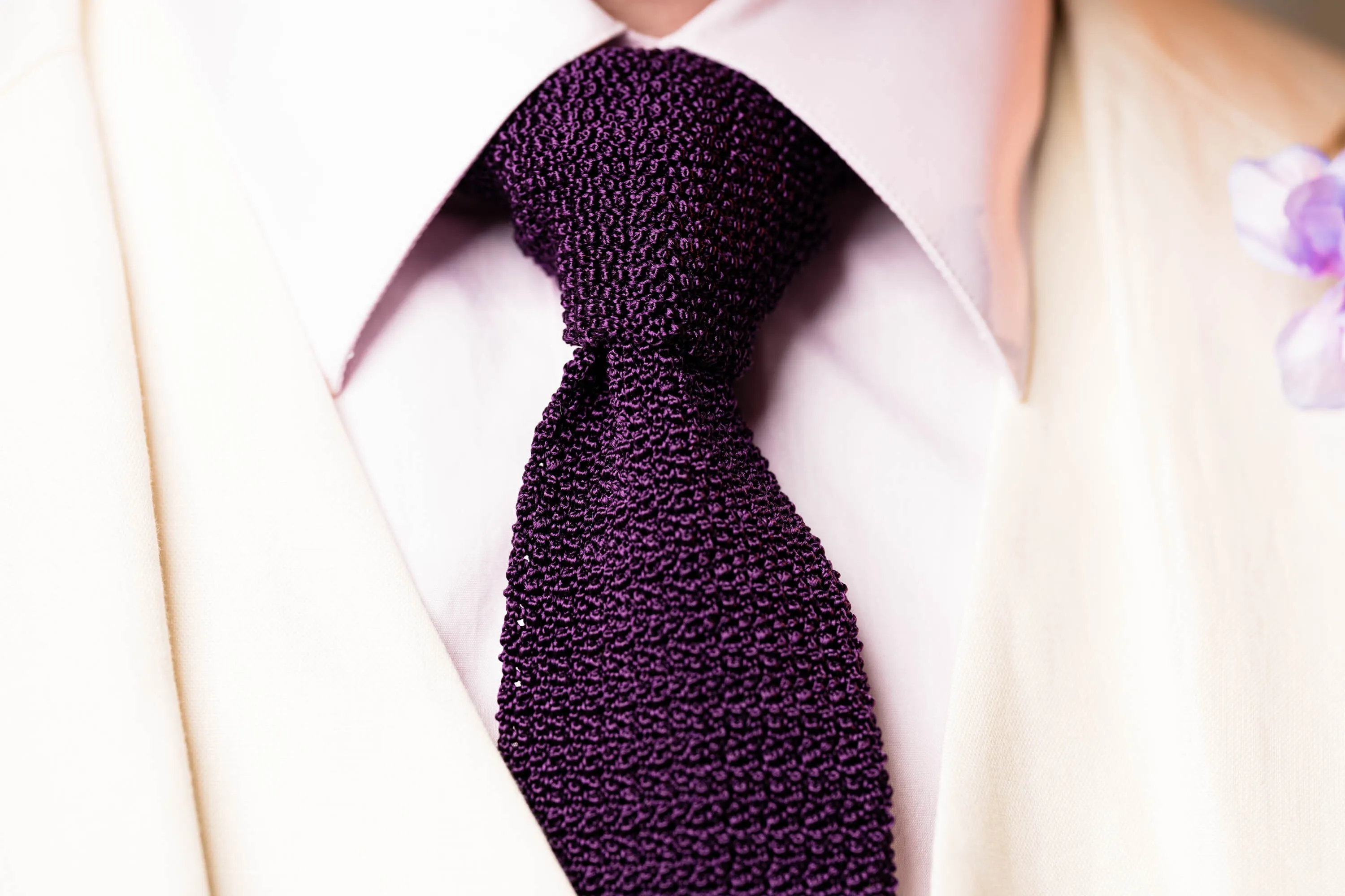 Imperial Purple Silk Knit Tie