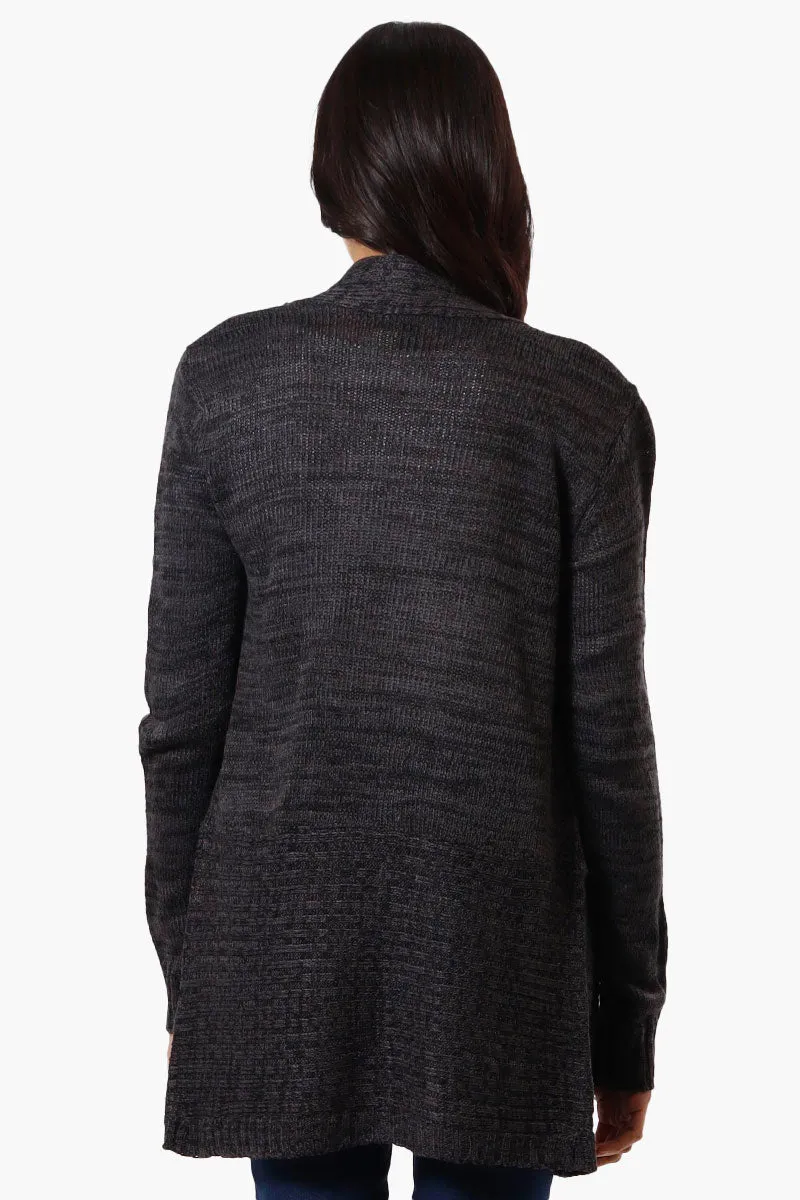 International INC Company Knit Open Wrap Cardigan - Black