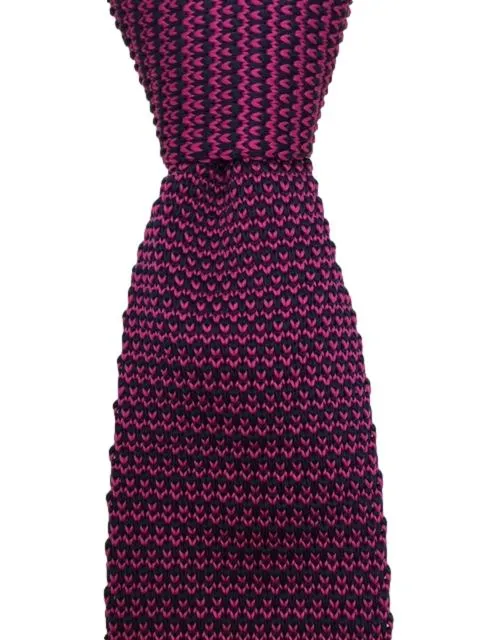 Interwoven Dark Pink and Navy Blue Men's Knitted Tie