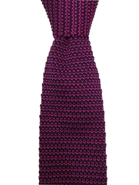 Interwoven Dark Pink and Navy Blue Men's Knitted Tie