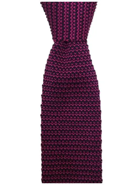 Interwoven Dark Pink and Navy Blue Men's Knitted Tie