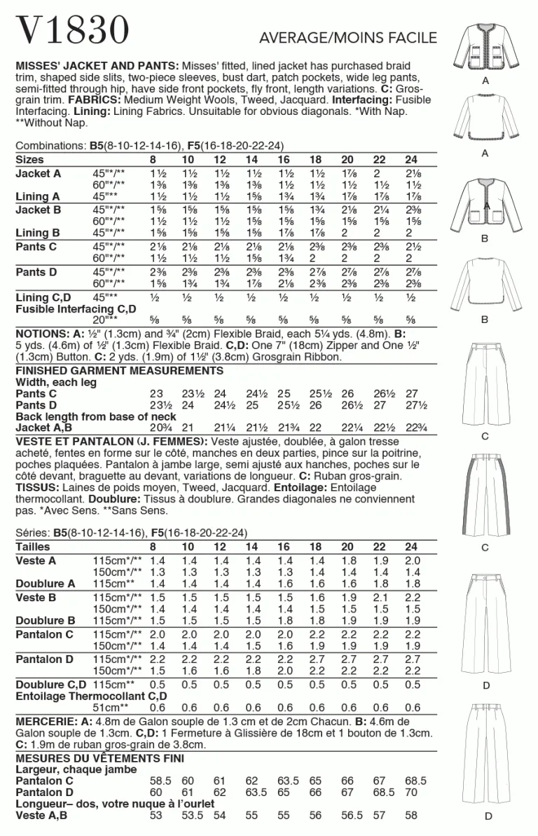 JACKET & TROUSER SET  - V1830