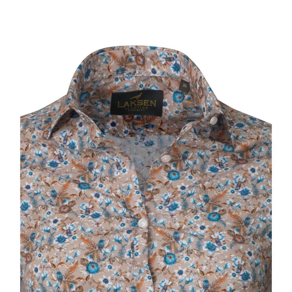 Laksen Birds & Blossom Ladies Cotton Shirt - Sand