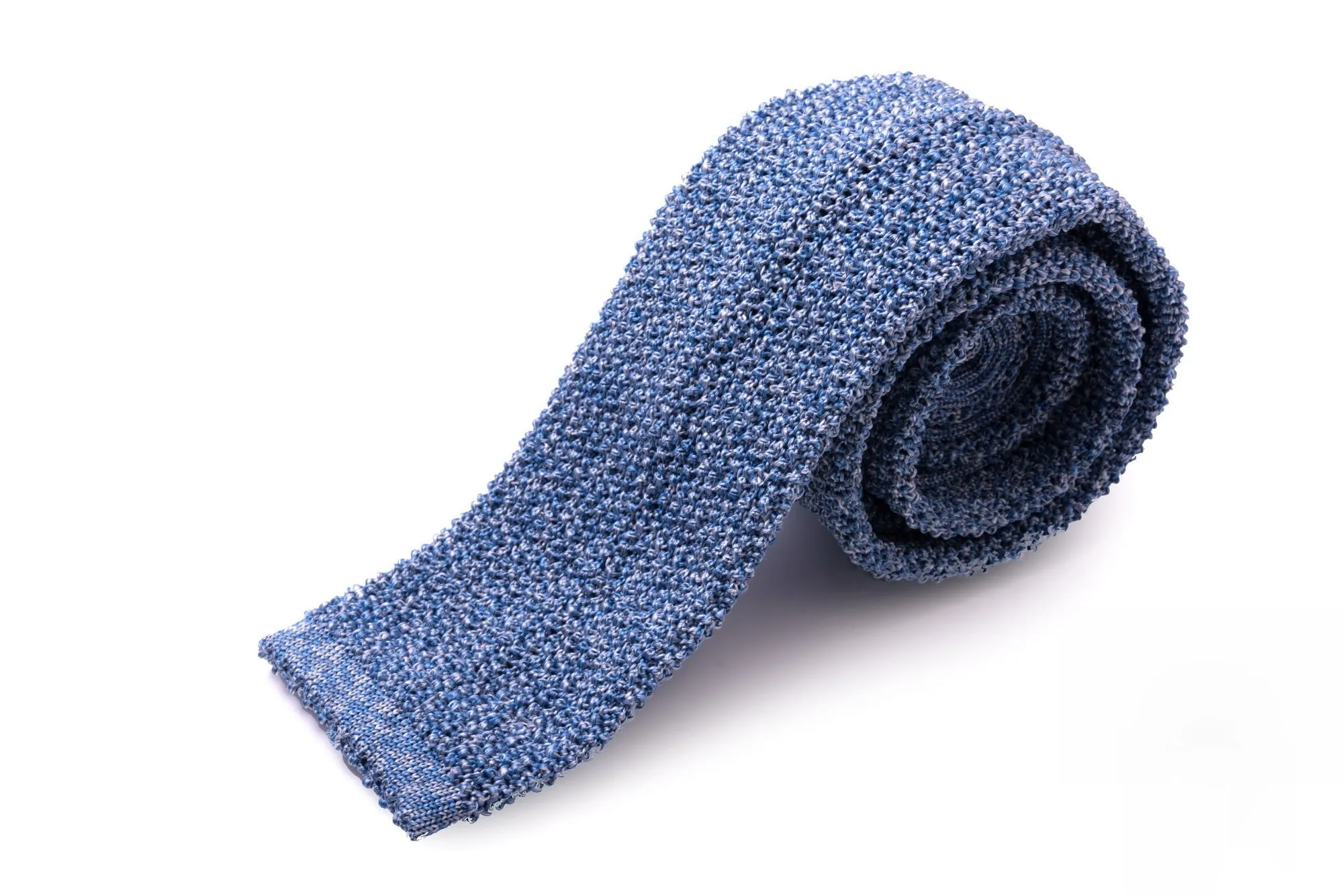 Light Blue Mottled Silk Knit Tie