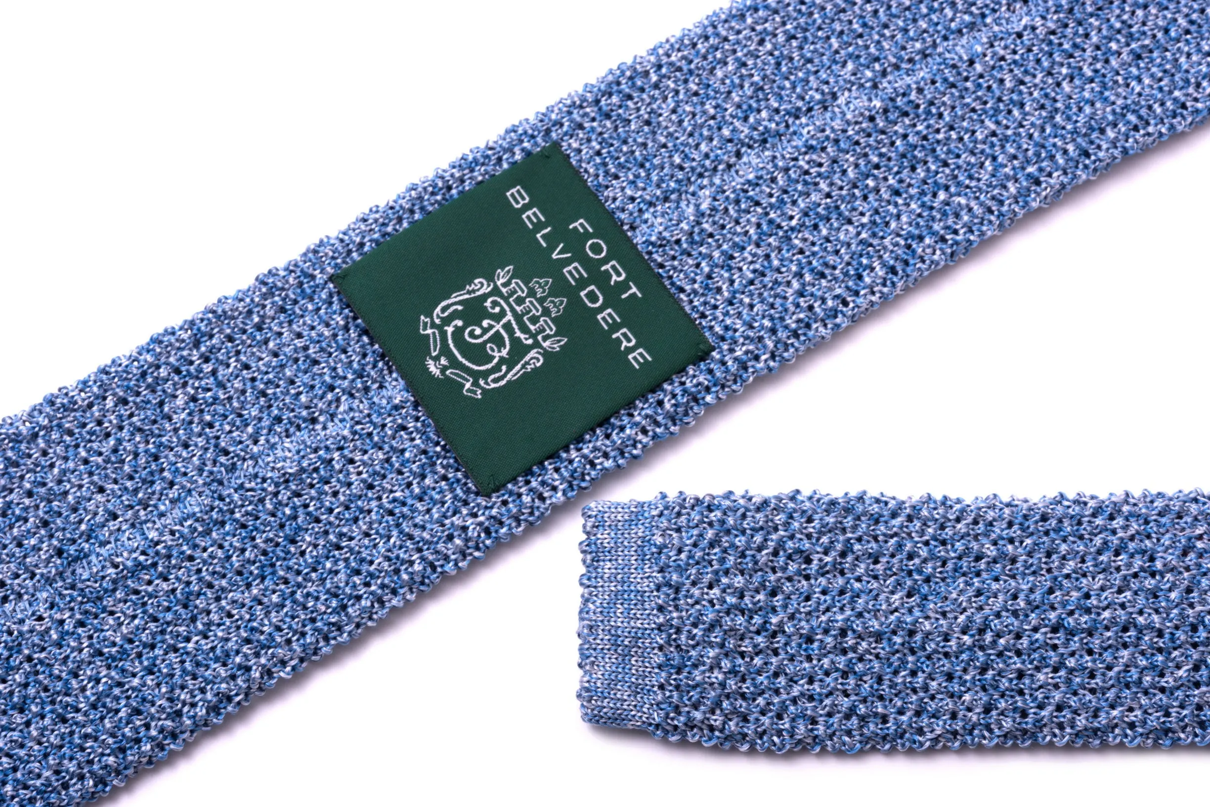 Light Blue Mottled Silk Knit Tie