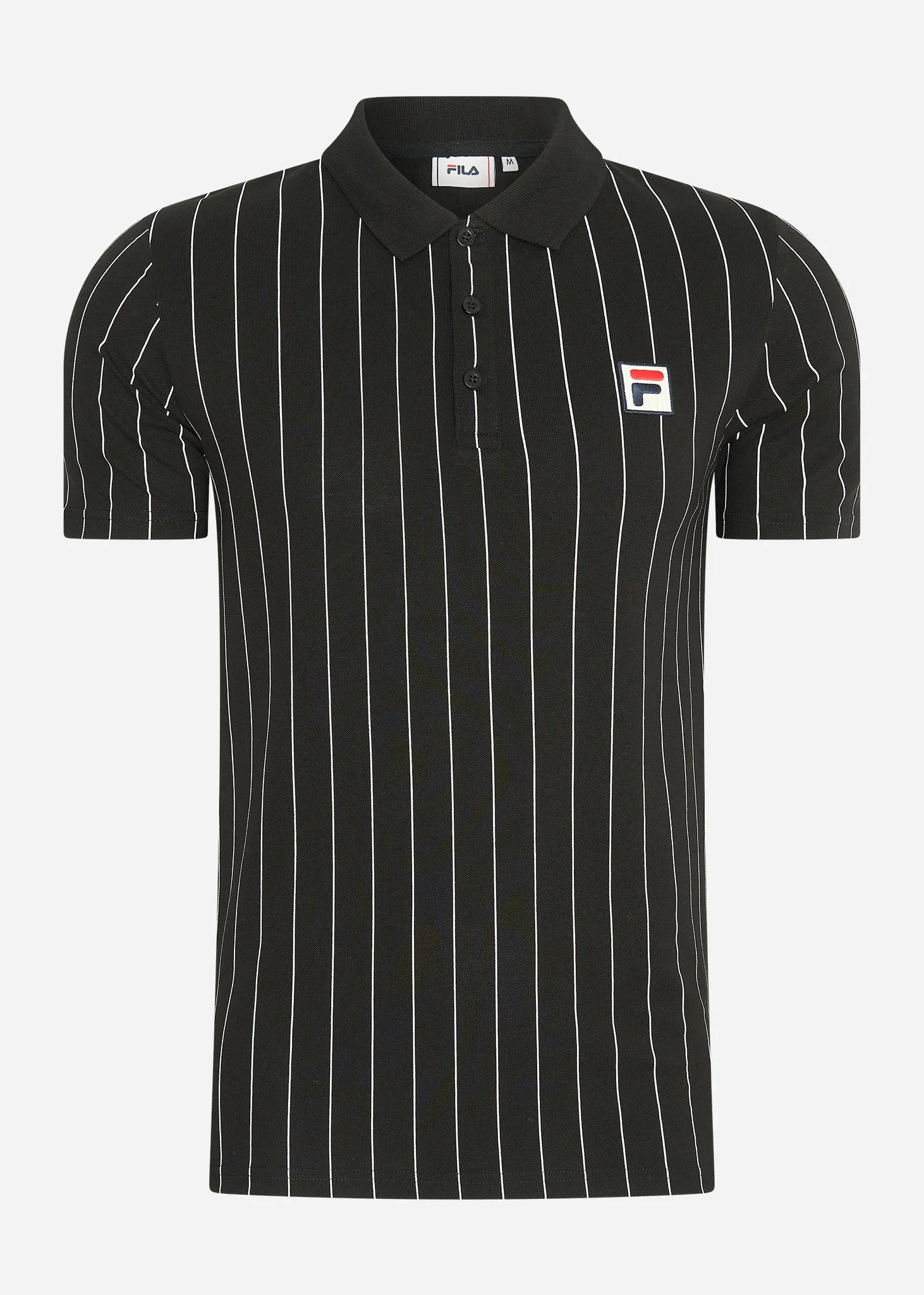 Luckenwalde polo shirt - black bright white striped