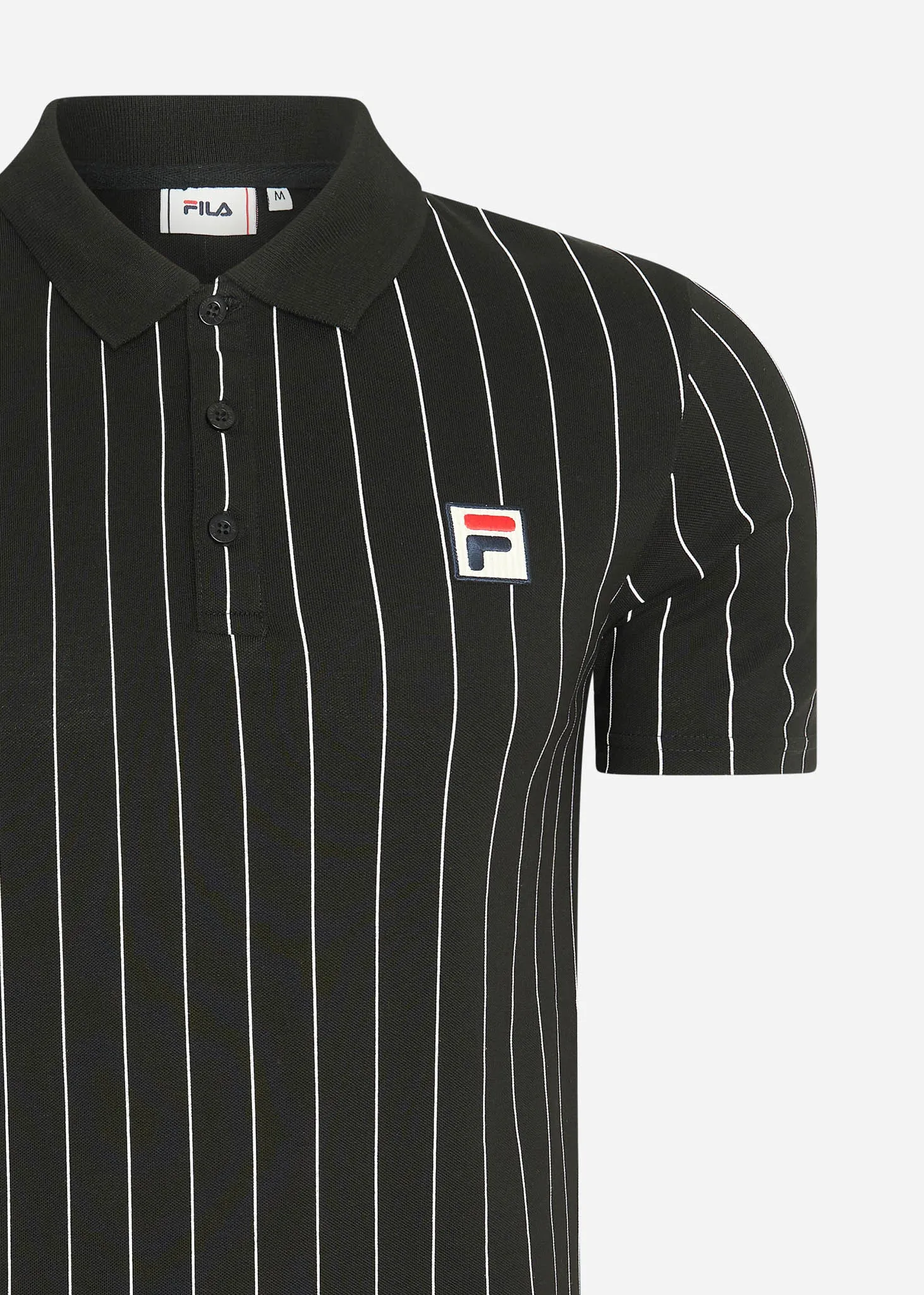 Luckenwalde polo shirt - black bright white striped