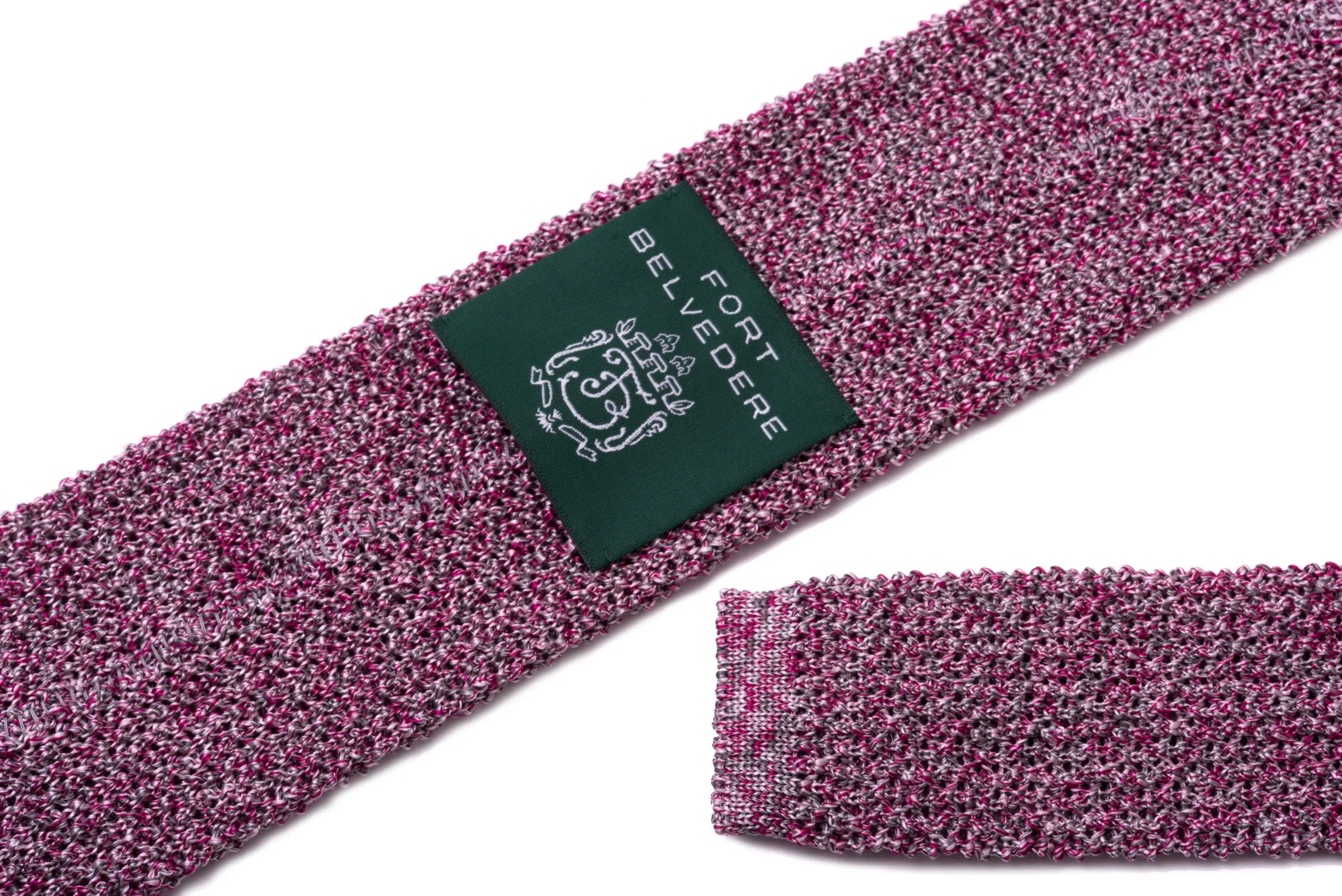 Magenta Mottled Silk Knit Tie