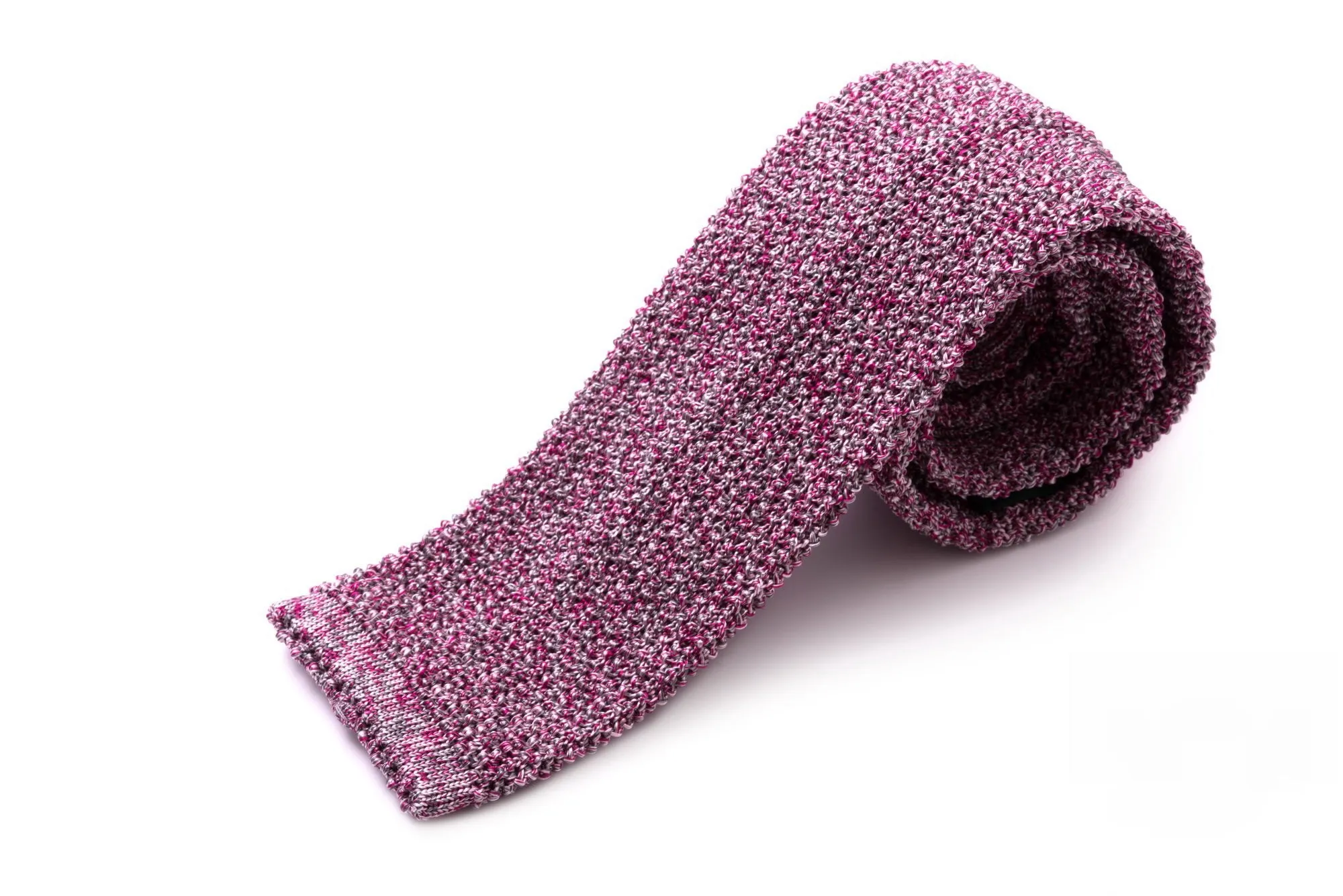 Magenta Mottled Silk Knit Tie