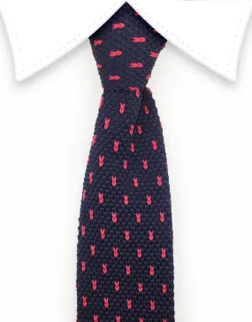 Navy & Red Knit Tie