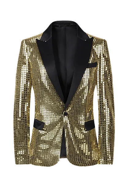 Night Fever Slim Fit Blazer - Gold