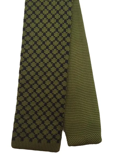 Olive Green Men's Knit Necktie