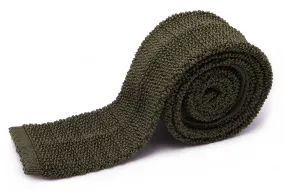 Olive Green Silk Knit Tie