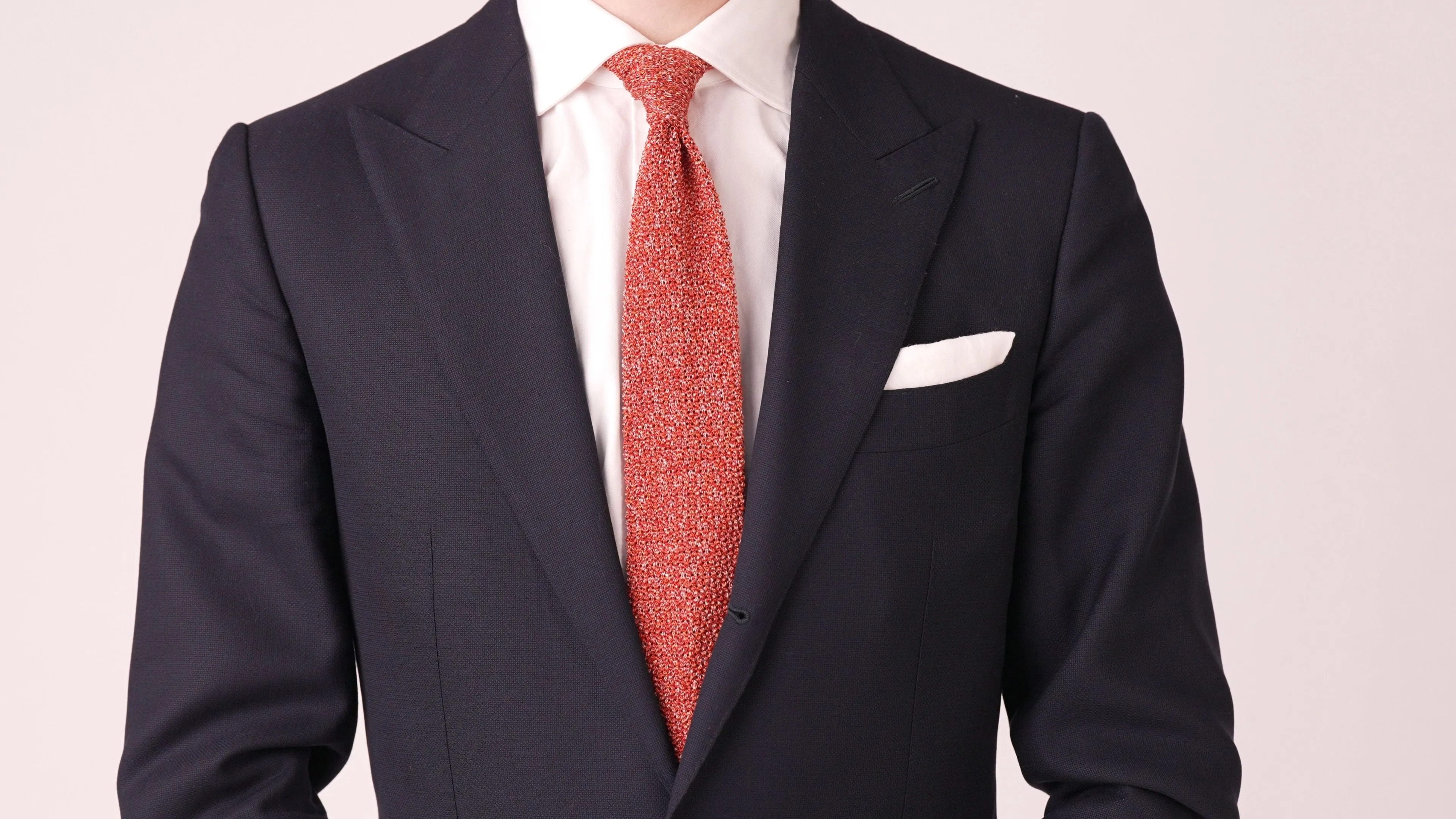 Orange & Red Mottled Silk Knit Tie