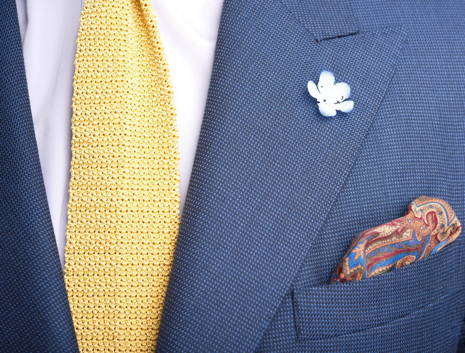 Pale Yellow Silk Knit Tie