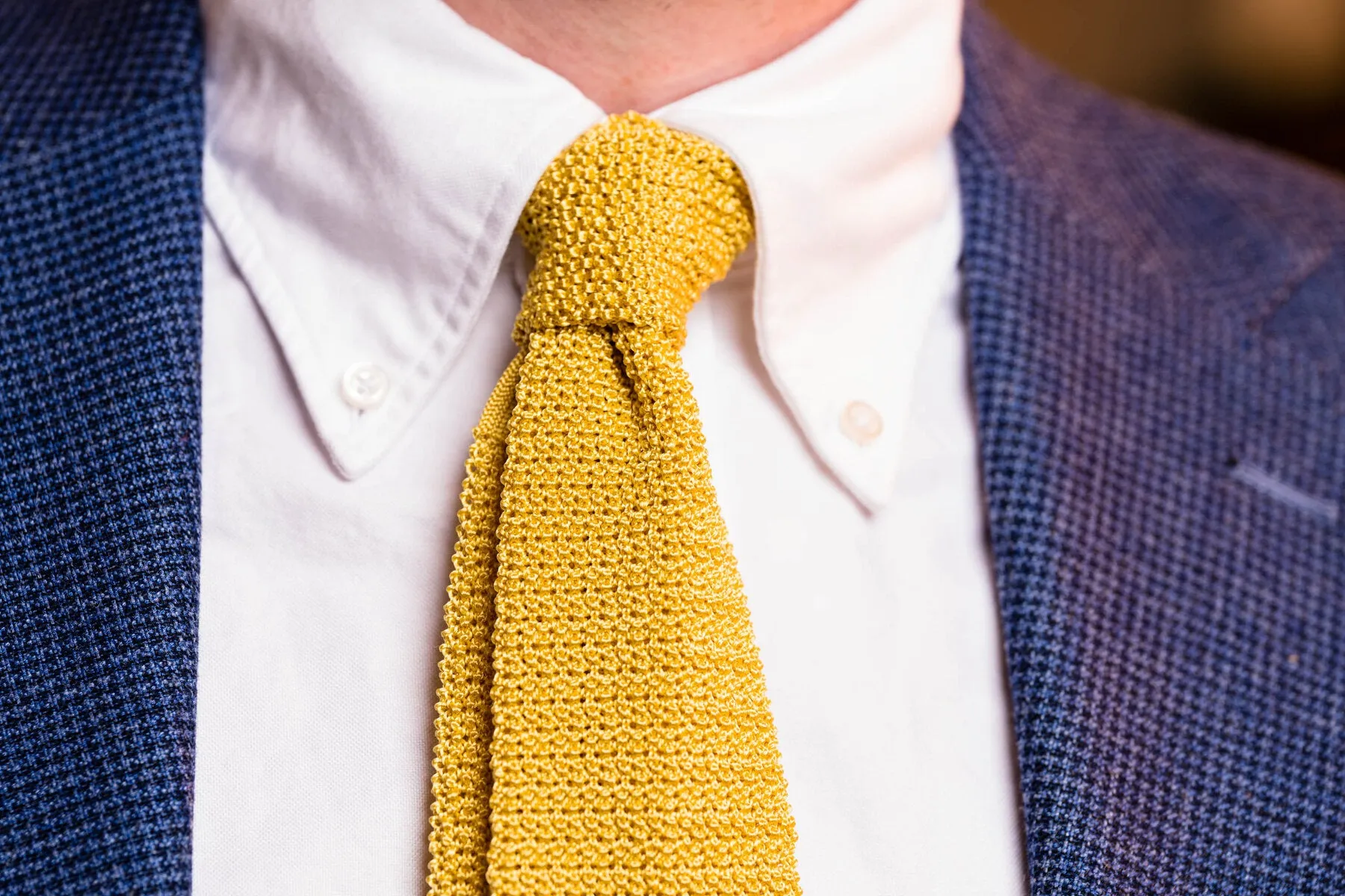 Pale Yellow Silk Knit Tie