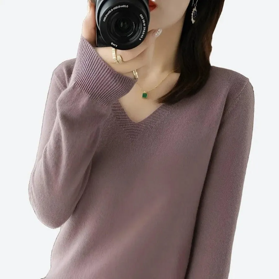 Quality Soft Knit V-Neck Sweaters