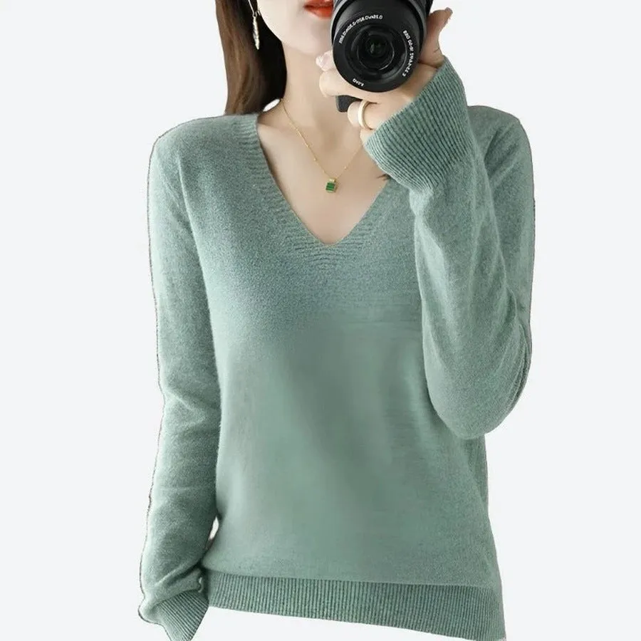 Quality Soft Knit V-Neck Sweaters