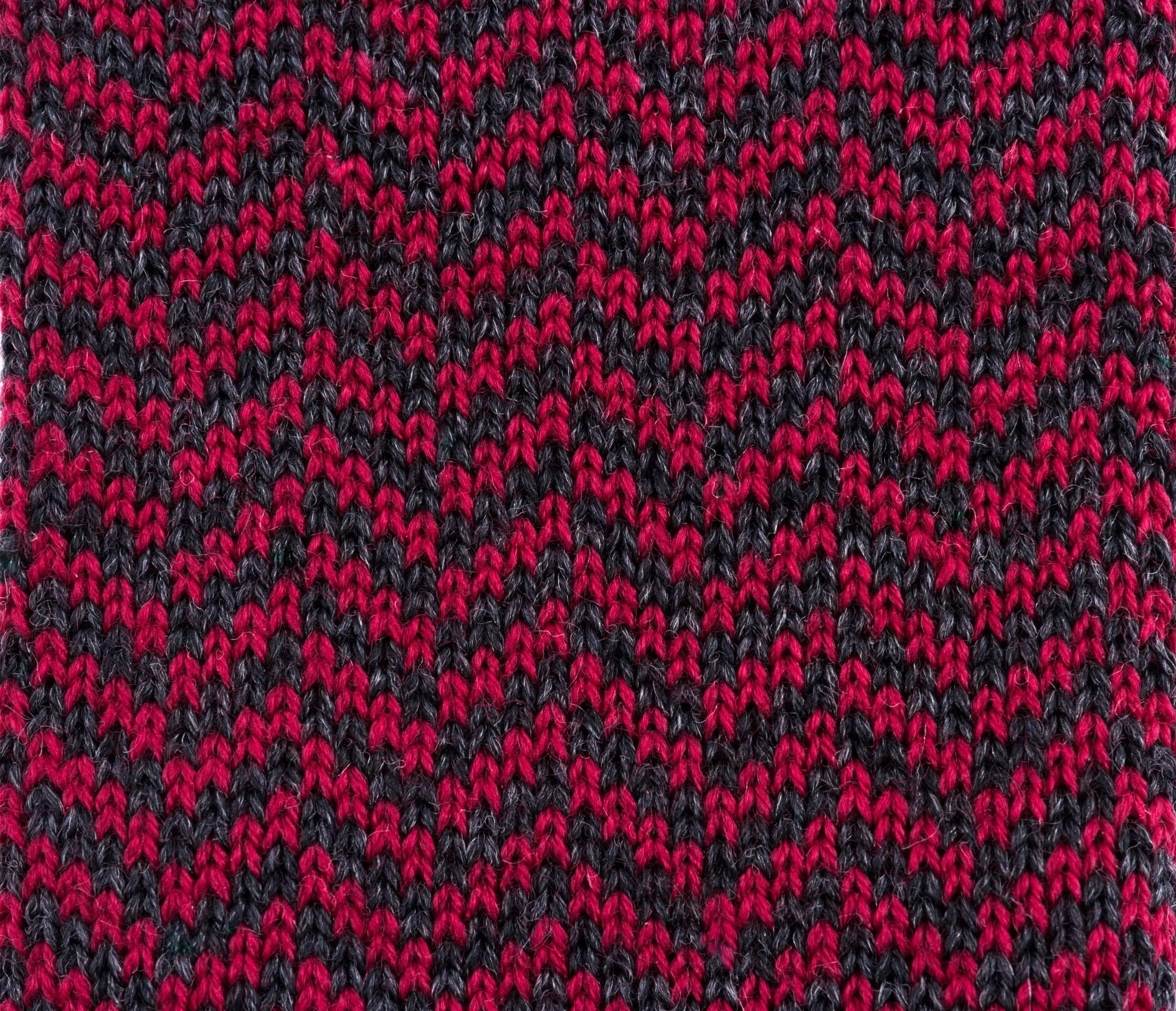 Red & Gray Herringbone Wool Knit Tie