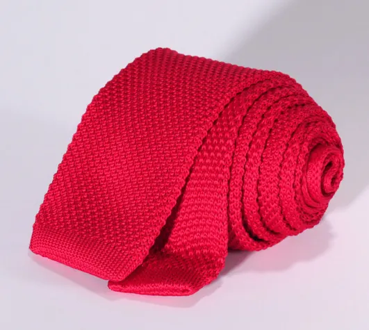 Red Skinny Knitted Tie