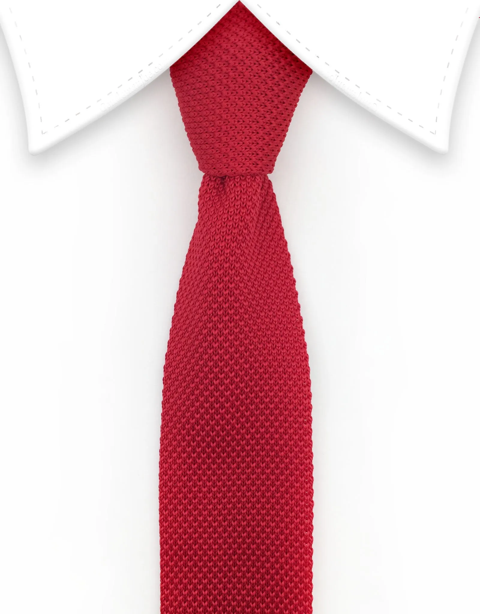 Red Skinny Knitted Tie