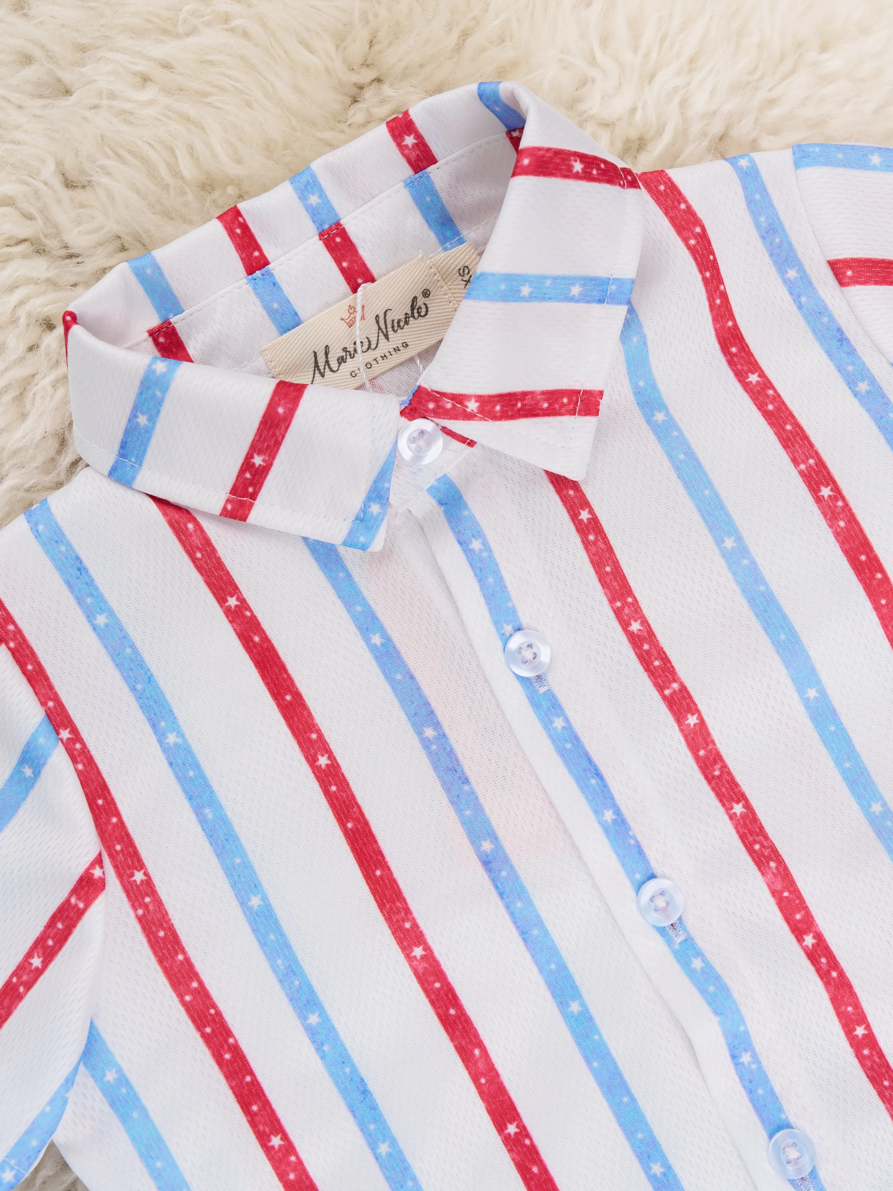 Red White & Blue Striped Polo