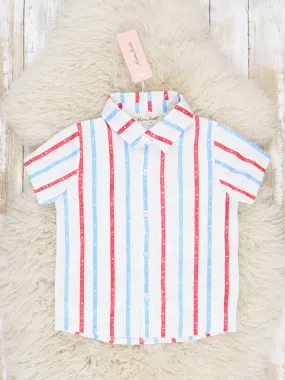 Red White & Blue Striped Polo