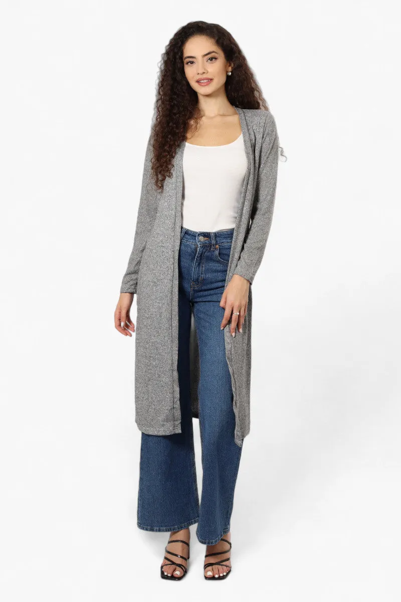 Runaway Bay Long Sleeve Side Slit Duster Cardigan - Grey