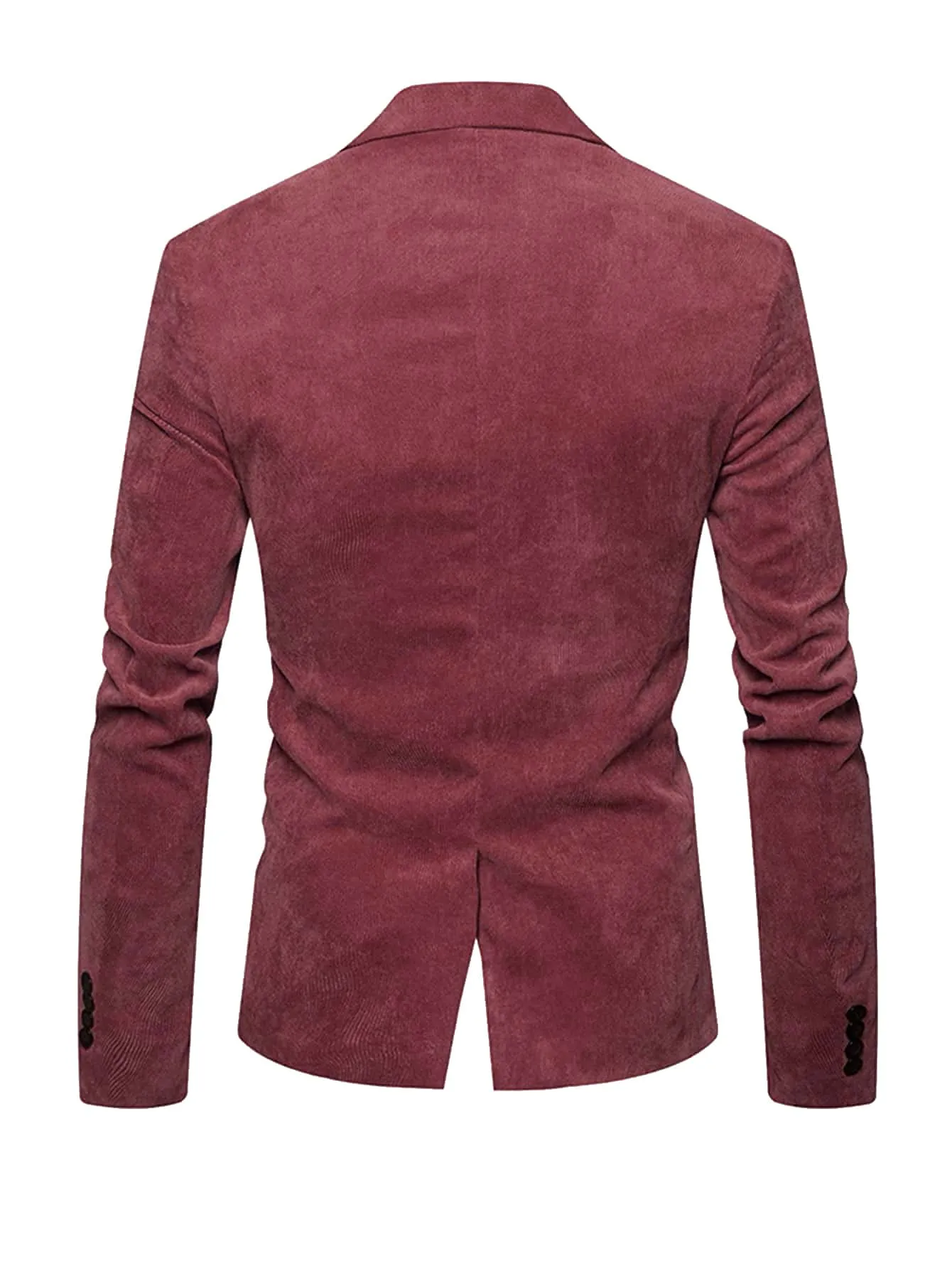 Single Button Lapel Neck Corduroy Blazer