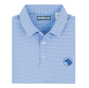 Sky Blue Striped Performance Polo