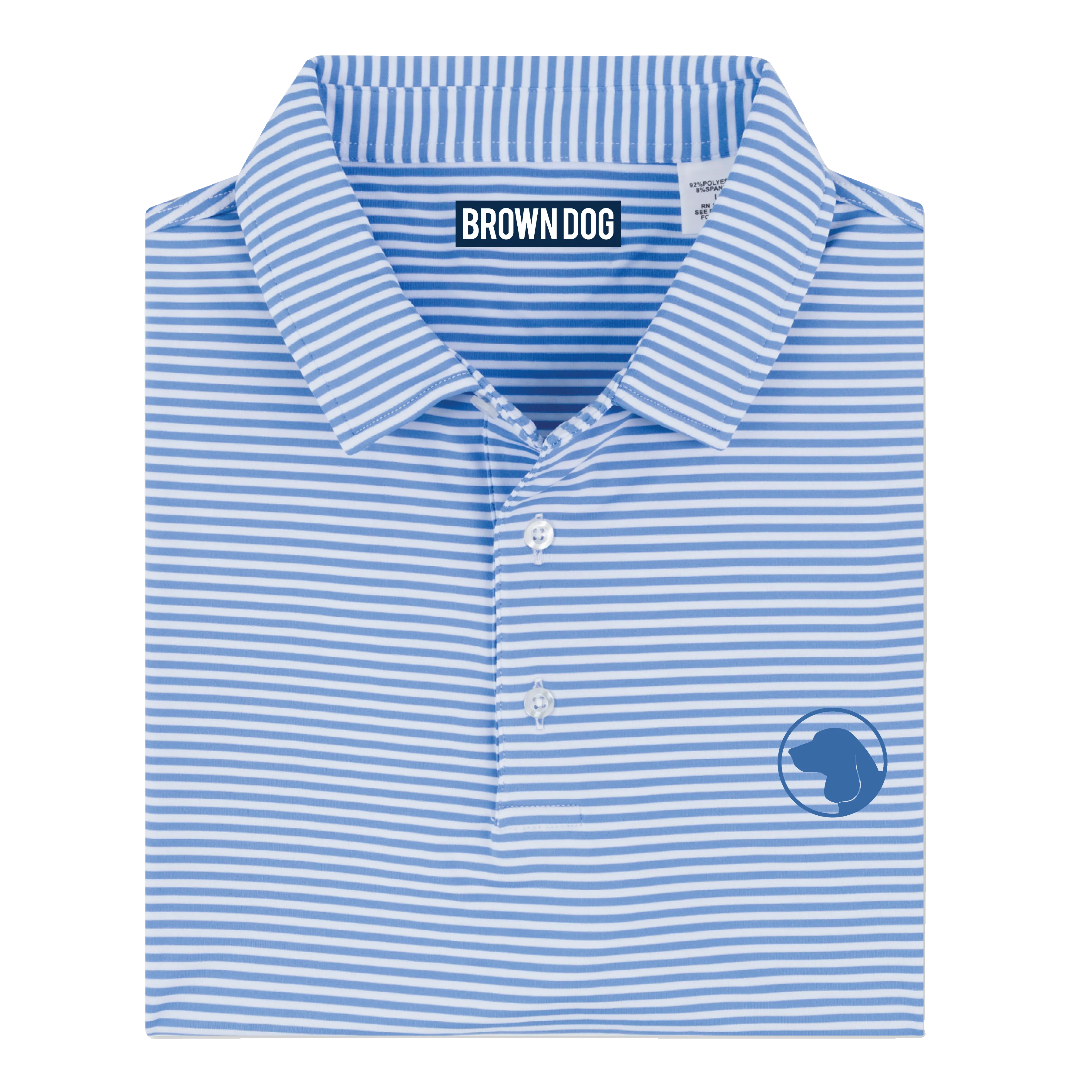 Sky Blue Striped Performance Polo