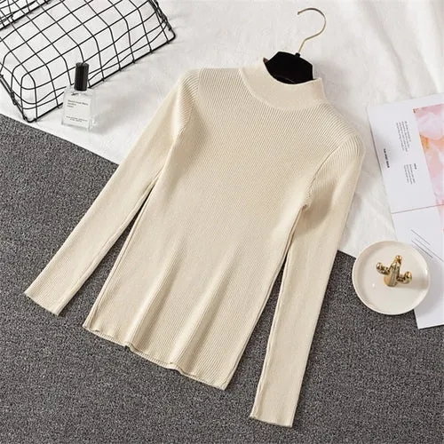 Soft Sweater Women Winter Turtleneck Long Sleeve