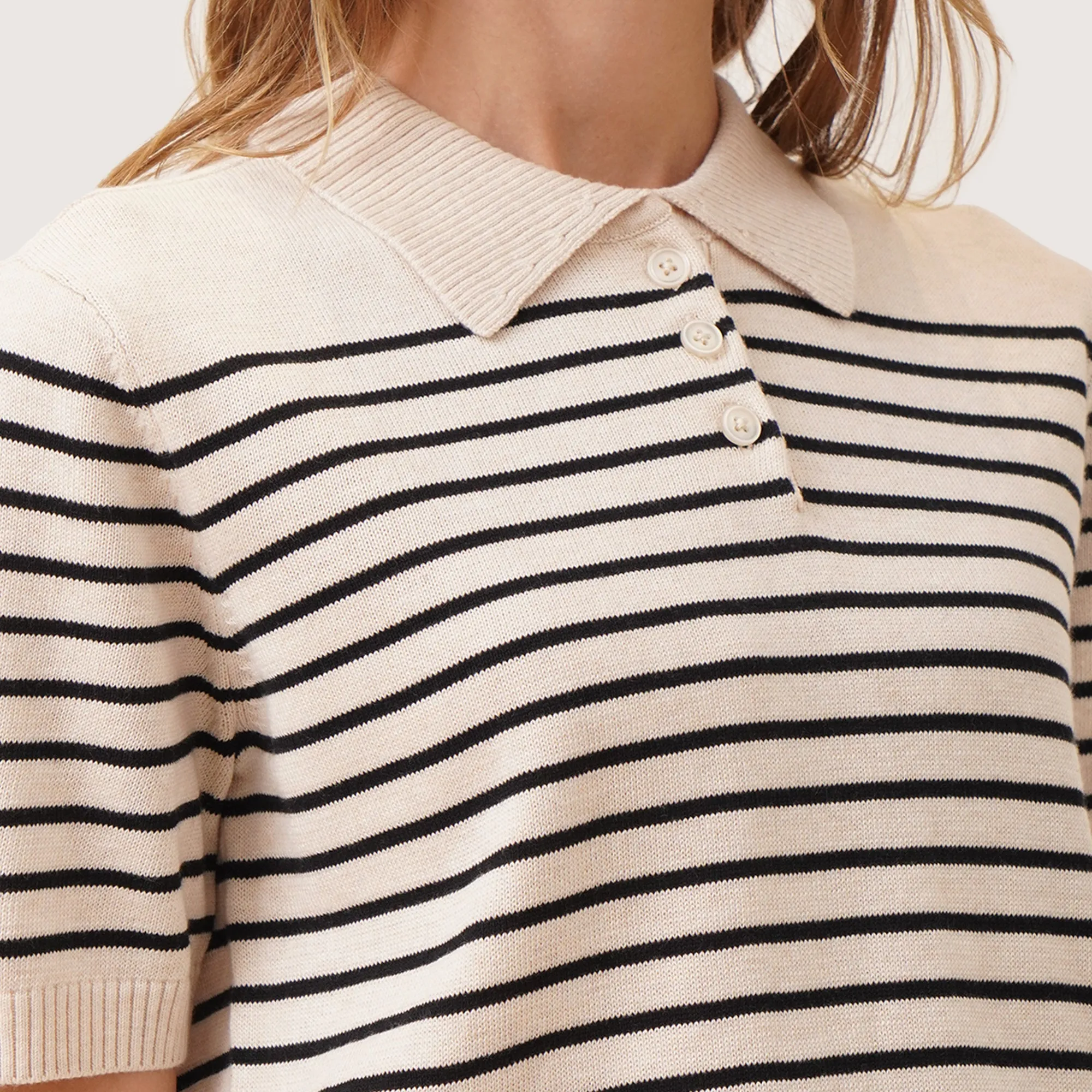 Striped Knit Polo