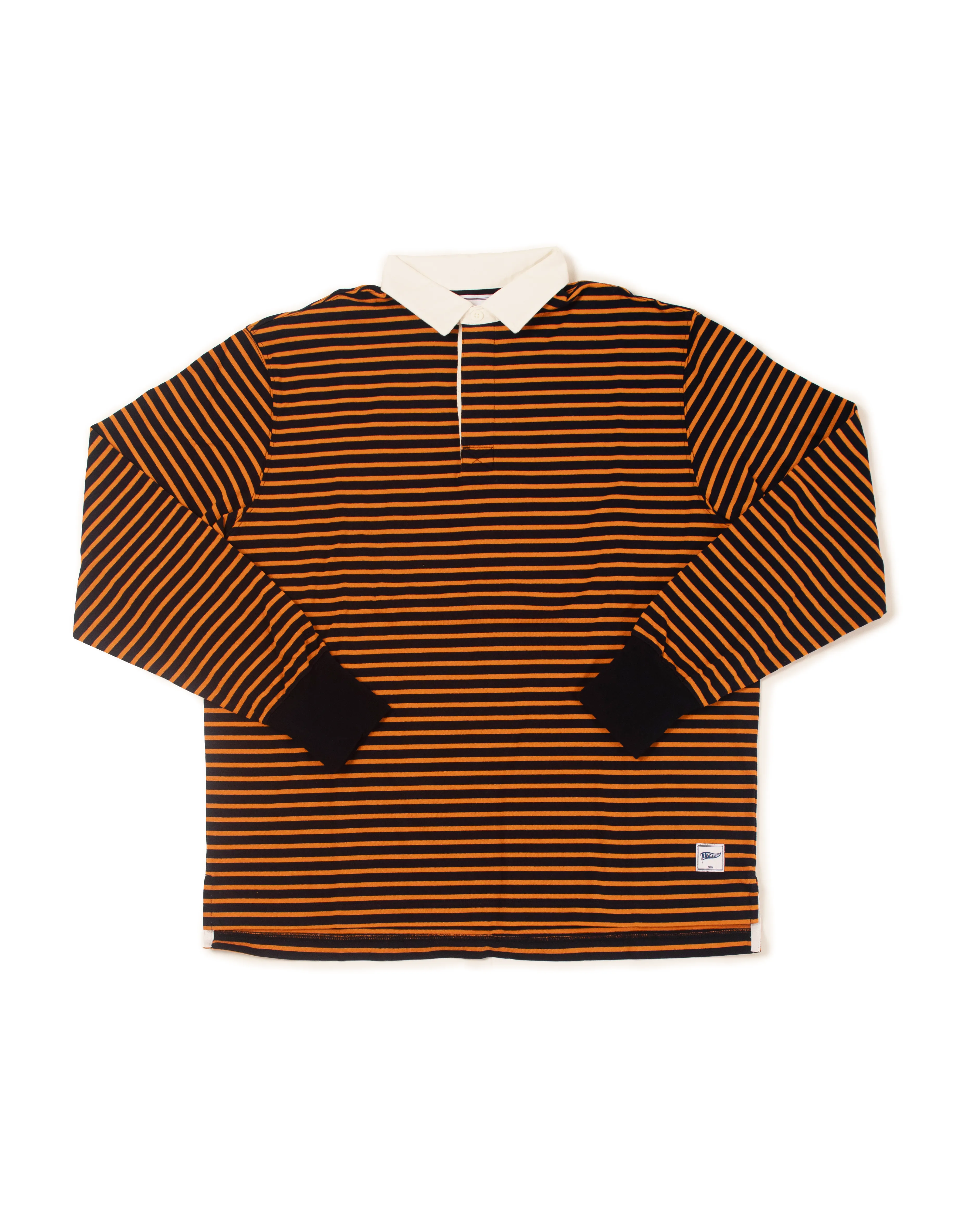 STRIPED RUGBY SHIRT - ORANGE/NAVY