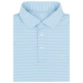 The Birdie Stripe | Performance Polo | The Birdie Stripe - Pure Blue/White