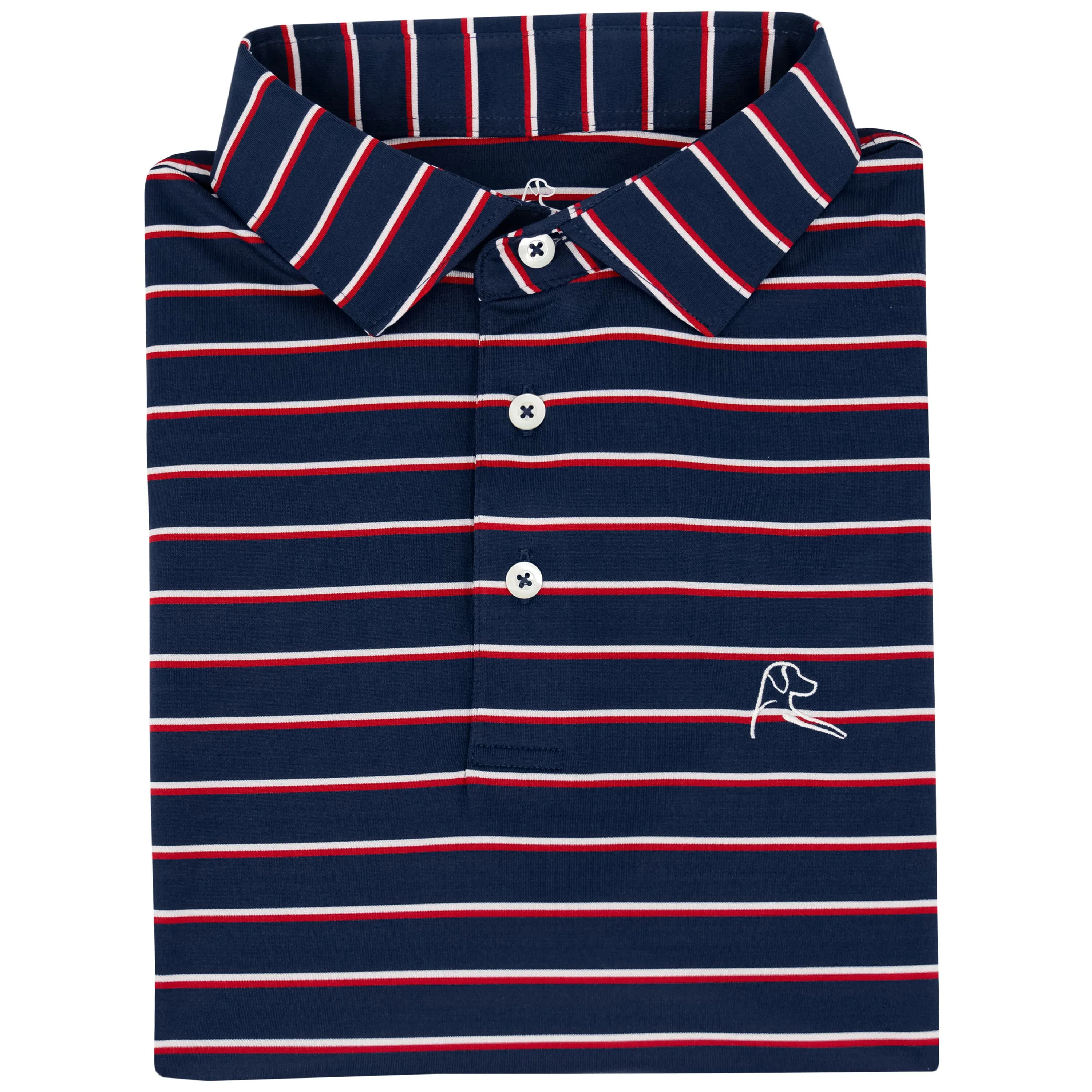 The Old Glory Stripe | Performance Polo | The Old Glory Stripe - Fleet Navy/Classic Red/White