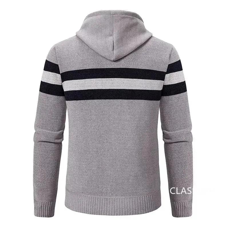 Thick Fleece Warm Slim Casual Hooded Casual Cardigans Sweaters Winter Knitwear Cardigans Hoodies Coats