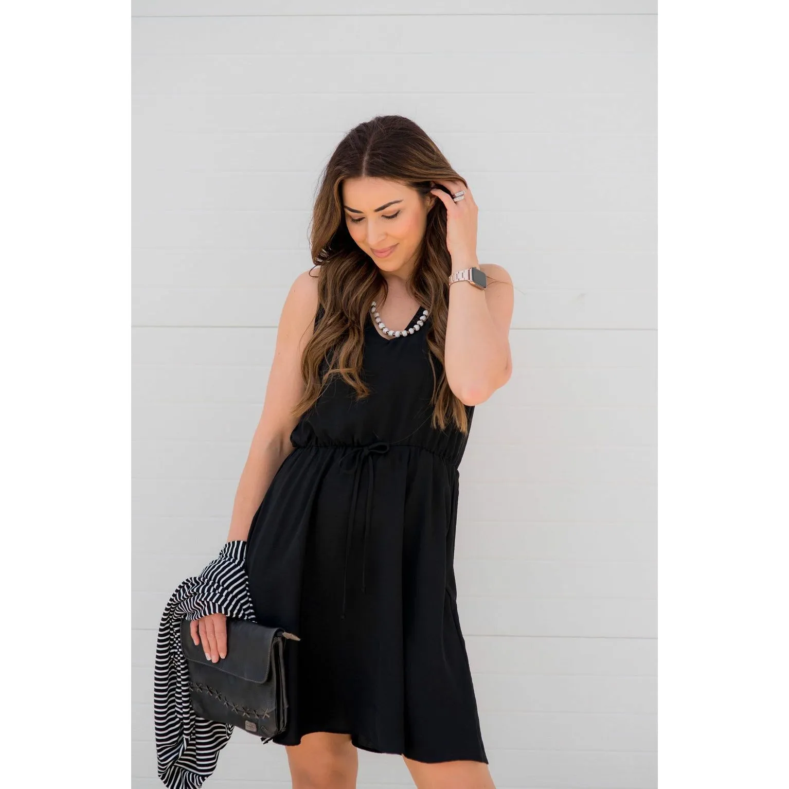 Tie Pocket Tank Dress