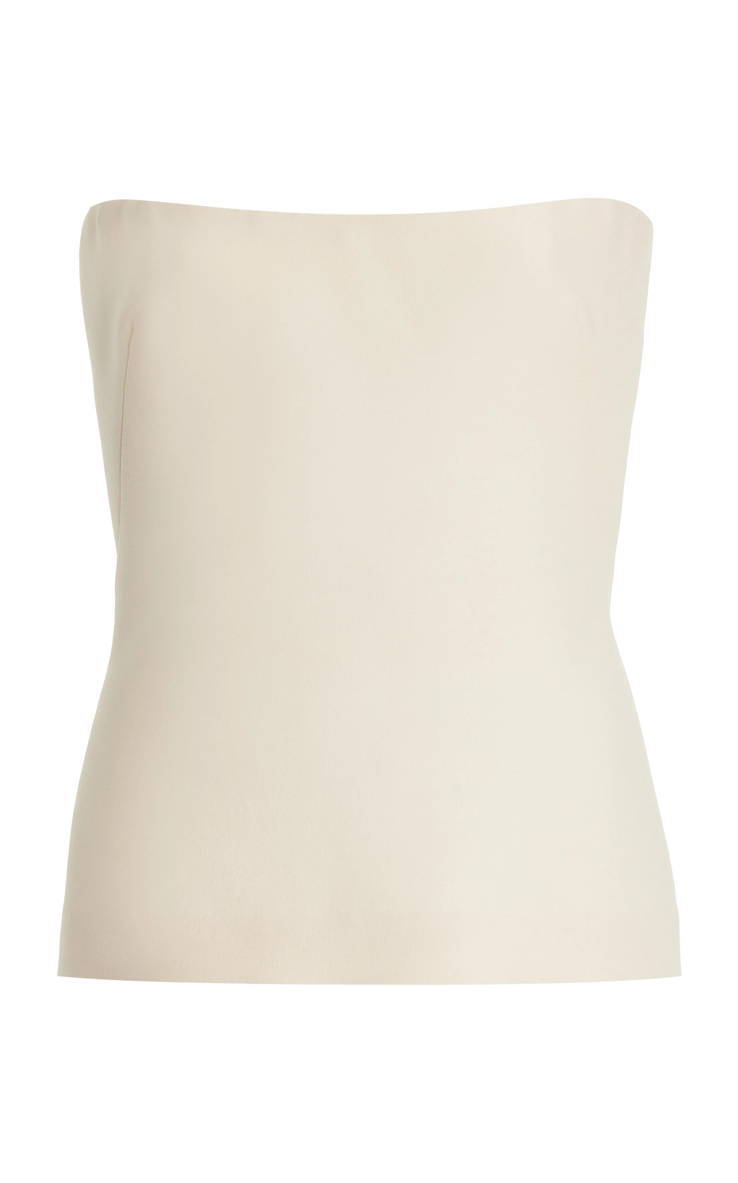 Una Top in Ivory Wool Silk Cady