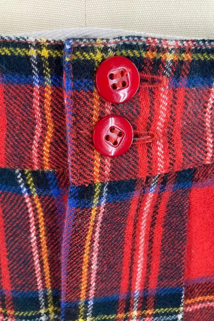 Vintage Red Tartan Wool Shorts