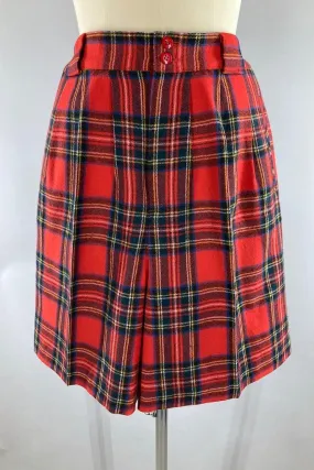 Vintage Red Tartan Wool Shorts