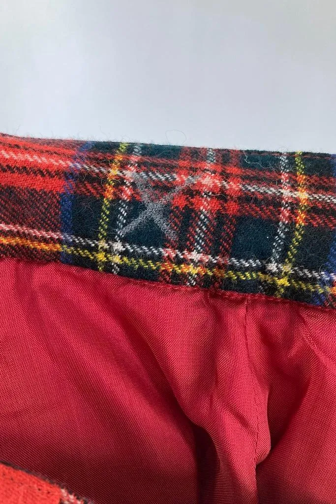 Vintage Red Tartan Wool Shorts