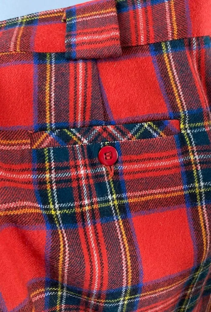 Vintage Red Tartan Wool Shorts