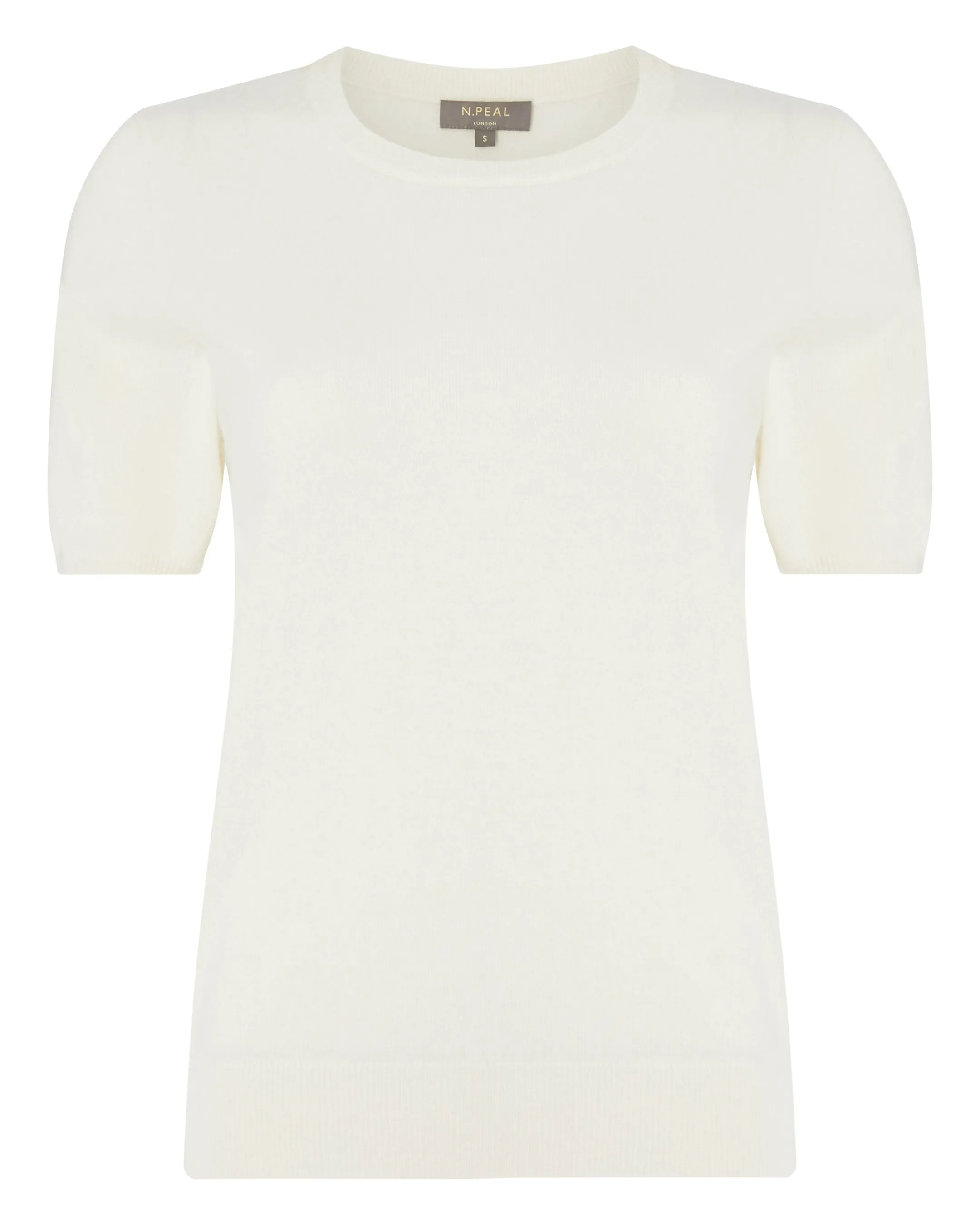 Women's Milly Classic Cashmere T-Shirt New Ivory White