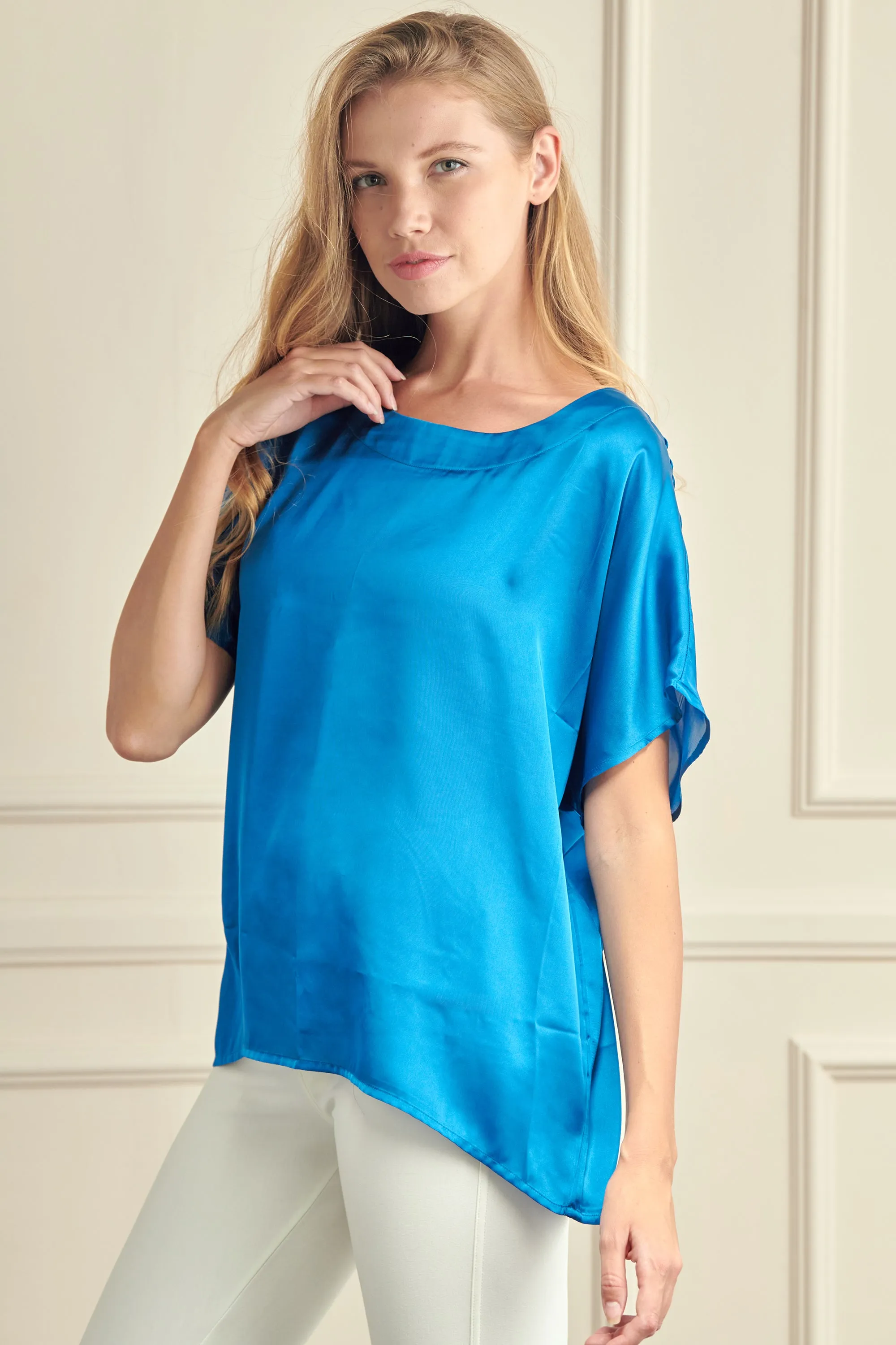 Women’s Satin Short-Sleeve Blouse